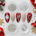 1 Set Silvery Sparkling Nail Rhinestones Kawaii 3D Nail Art Decoration, Party Nail Accessories DIY Christmas Manicure Decoration, Nail Art Supplies