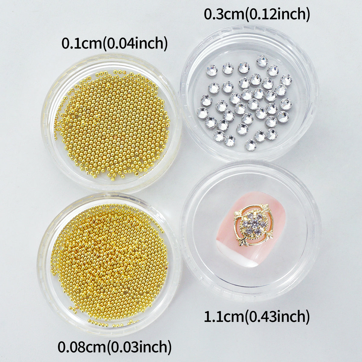 1 Set Bling 3D Nail Art Big Oval Nails Rhinestones, Baroque Vintage Style Nail Crystals 3D Nail Art Charms, Bedazzled Nails Supplies, Mixed Golden Micro Beads Nail Gems Decoration, Light Luxury Premium Wearable Nail Additions