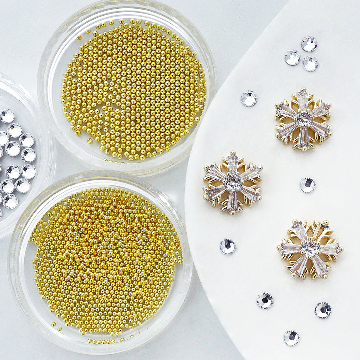1 Set Golden Silvery Bedazzled Christmas Snowflakes Nails Rhinestones, Bling Nail Crystals, Flatback Hexagonal 3D Nail Art Decoration, Xmas Party Nail Accessories DIY  Nail Art Supplies