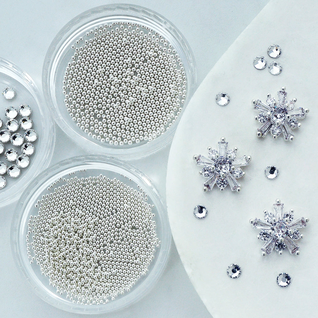 1 Set Golden Silvery Bedazzled Christmas Snowflakes Nails Rhinestones, Bling Nail Crystals, Flatback Hexagonal 3D Nail Art Decoration, Xmas Party Nail Accessories DIY  Nail Art Supplies