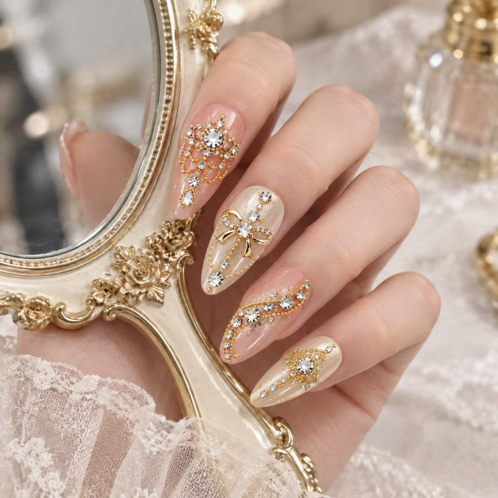 1 Set 3D Luxurious Bow Bedazzled Nails Rhinestone, Alloy Metal Nail  Art Decorations Baroque Vintage Style, Multi-Size Beads Bling Nail Gems DIY Manicure Supplies for Women &girls,  Party Glamorous Nails, Banquet  Elegant Embellishments Nail Charms