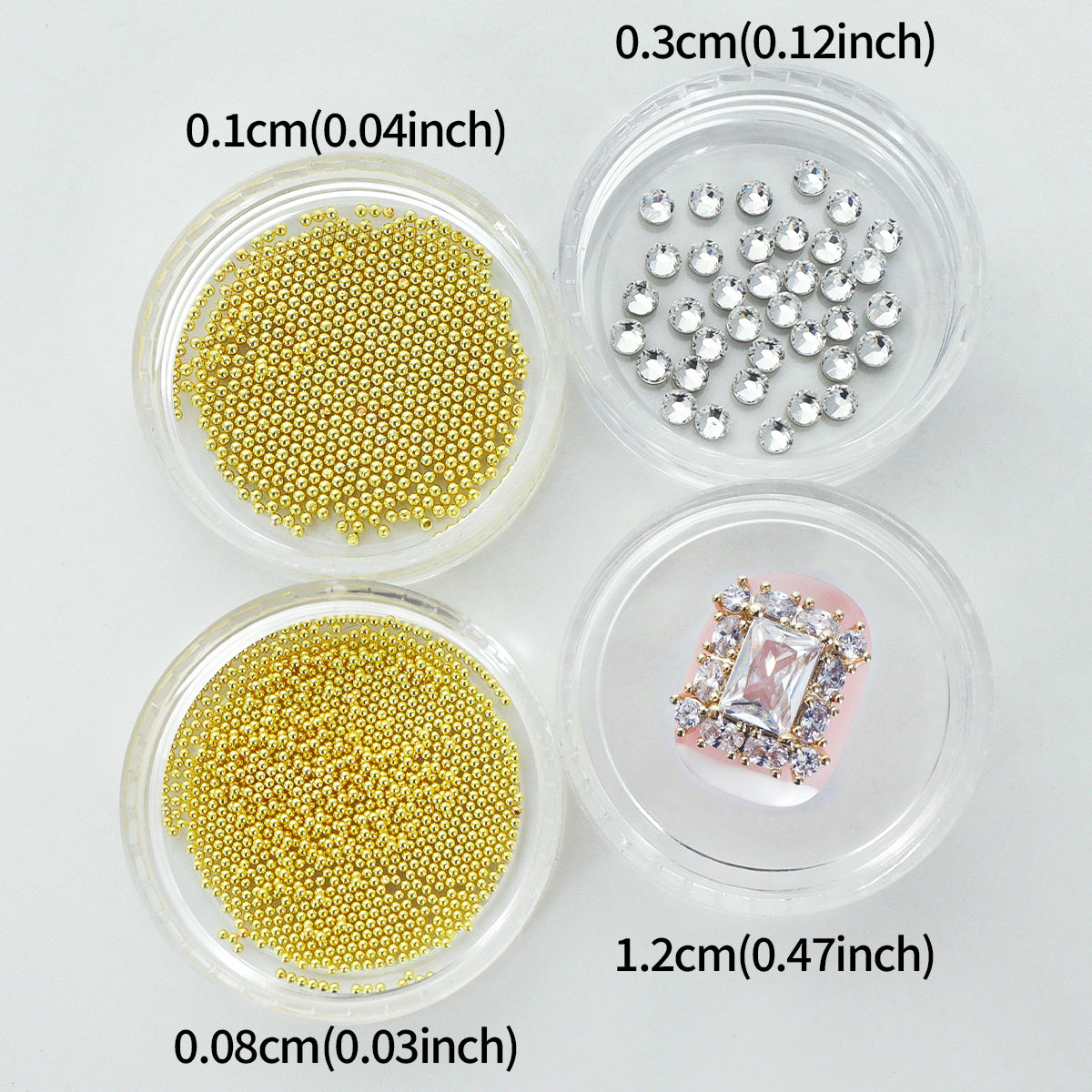 1 Set Luxury Bling Nails Rhinestones Kit, Mixed Silver Beads Flat Bottom Rhinestones Nail Art Decorations, Sparkling Square Nail Crystalsm，palace Style  3D Nail Accessories, Y2K DIY Manicure Supplies