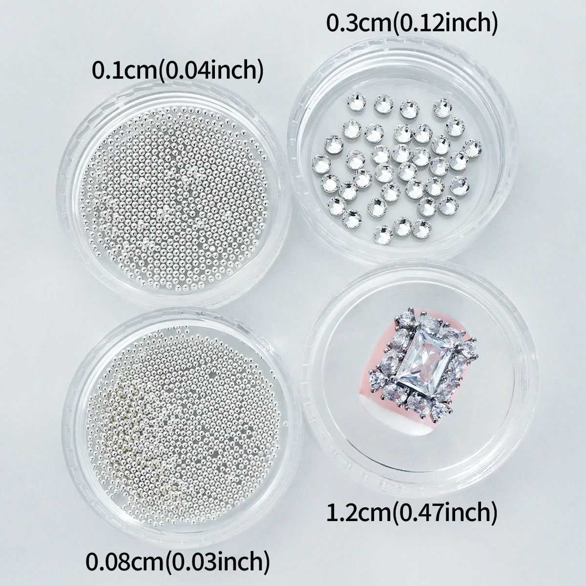1 Set Luxury Bling Nails Rhinestones Kit, Mixed Silver Beads Flat Bottom Rhinestones Nail Art Decorations, Sparkling Square Nail Crystalsm，palace Style  3D Nail Accessories, Y2K DIY Manicure Supplies