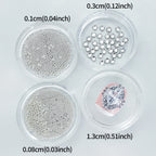 1 Set Silvery Sparkling Nail Rhinestones Kawaii 3D Nail Art Decoration, Party Nail Accessories DIY Christmas Manicure Decoration, Nail Art Supplies