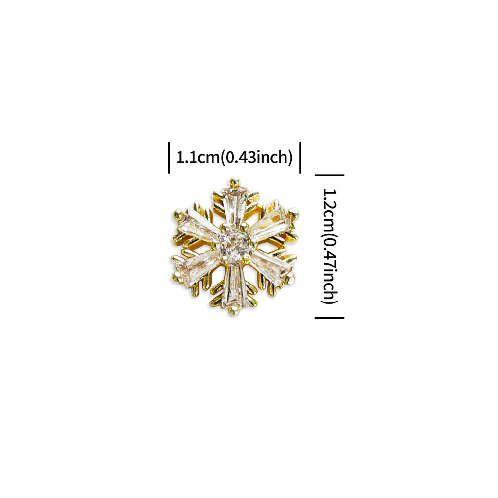1 Set Luxury Bling Christmas Snowflakes Nails Rhinestones, Mixed Golden Beads Hexagonal Nail Crystalsbedazzled Y2K 3D Nail Decoration, Xmas Party Nail Supplies