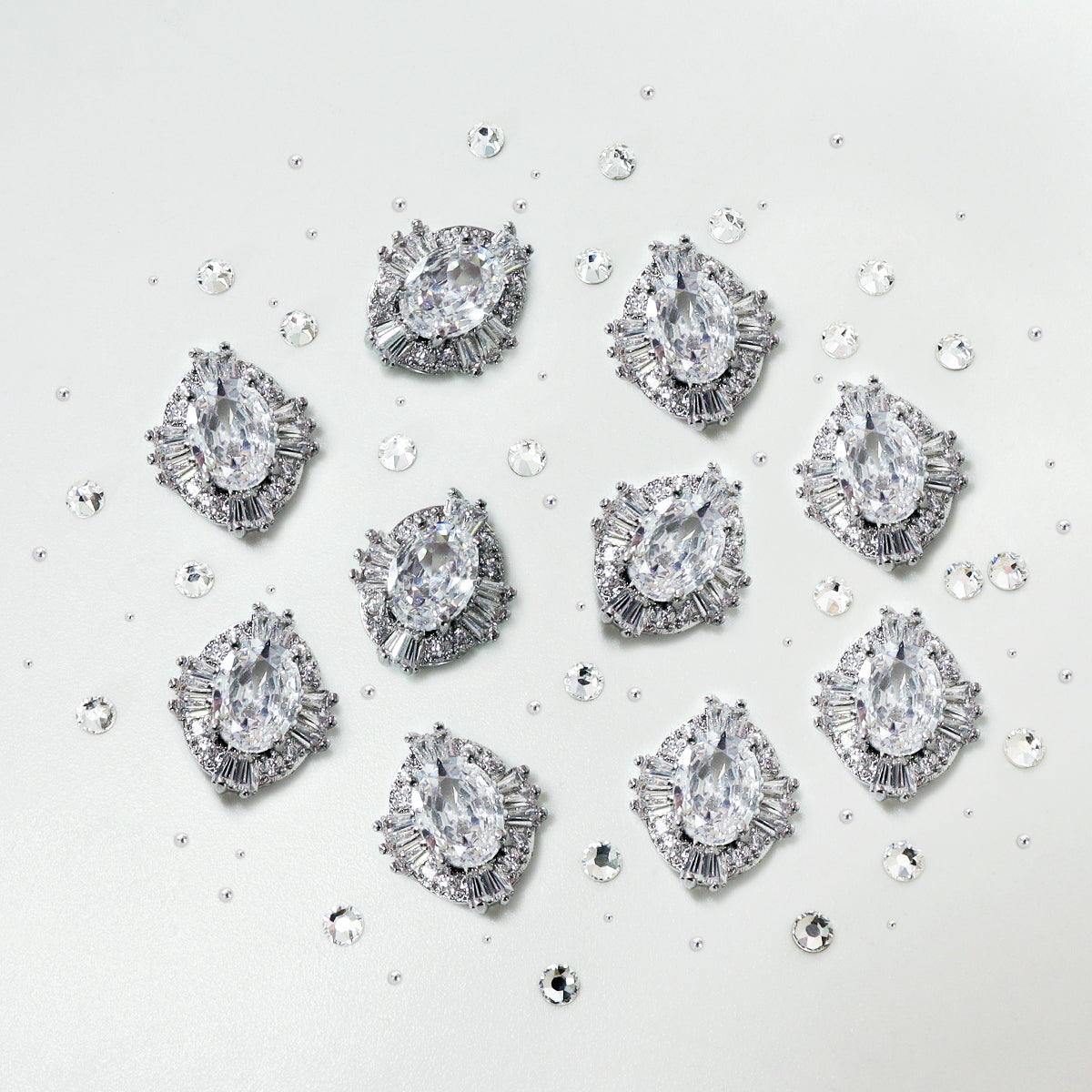1 Set Silvery Sparkling Nail Rhinestones Kawaii 3D Nail Art Decoration, Party Nail Accessories DIY Christmas Manicure Decoration, Nail Art Supplies