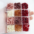 1box Melard Brown 3D Bow Nail Decorations Suitable for DIY Press-On Nails, Amber & Burgundy Resin Bow Accents with Mixed, Sweet Bows for Autumn Winter Nail Art Supplies