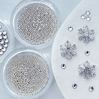 1 Set Golden Silvery Bedazzled Christmas Snowflakes Nails Rhinestones, Bling Nail Crystals, Flatback Hexagonal 3D Nail Art Decoration, Xmas Party Nail Accessories DIY  Nail Art Supplies