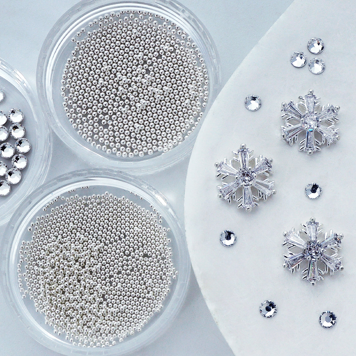 1 Set Golden Silvery Bedazzled Christmas Snowflakes Nails Rhinestones, Bling Nail Crystals, Flatback Hexagonal 3D Nail Art Decoration, Xmas Party Nail Accessories DIY  Nail Art Supplies