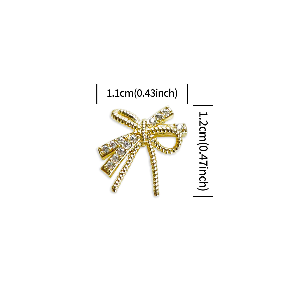 1 Set Luxury Metal Bow Bedazzled Nails Rhinestones,Christmas Bling Nail Crystals 3D Nail Art Charms, Mixed Golden Micro Beads Nail Gems Decoration, Xmas Party&Banquet DIY Manicure Supplie,Nail Parts for Girls and Women