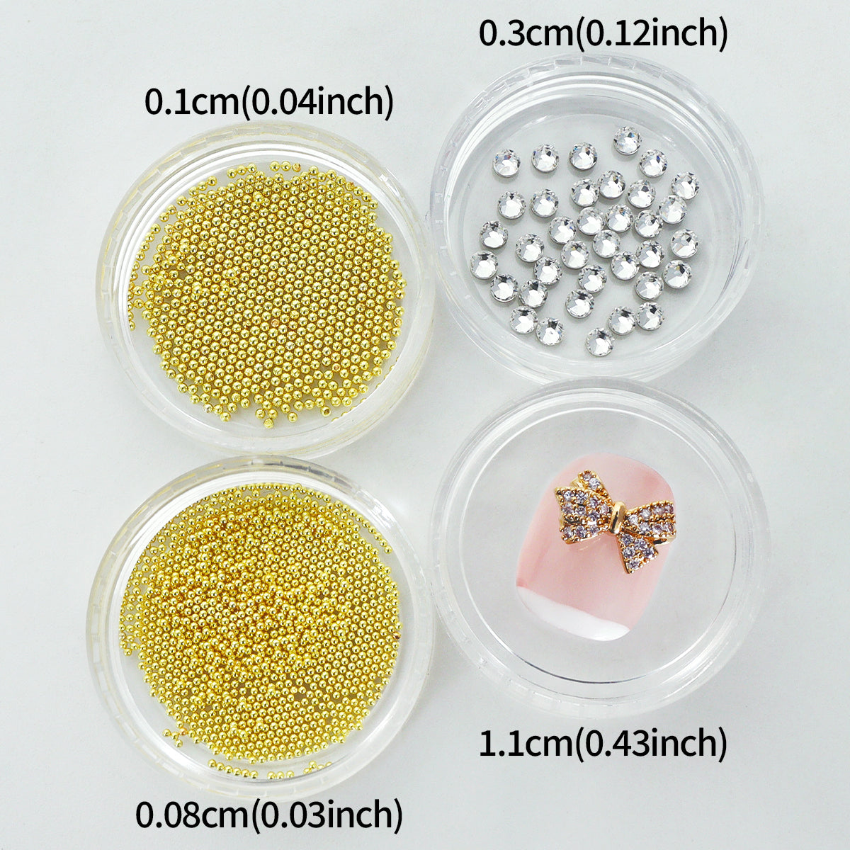 1 Set Luxury Metal Bow Bedazzled Nails Rhinestones,Christmas Bling Nail Crystals 3D Nail Art Charms, Mixed Golden Micro Beads Nail Gems Decoration, Xmas Party&Banquet DIY Manicure Supplie,Nail Parts for Girls and Women