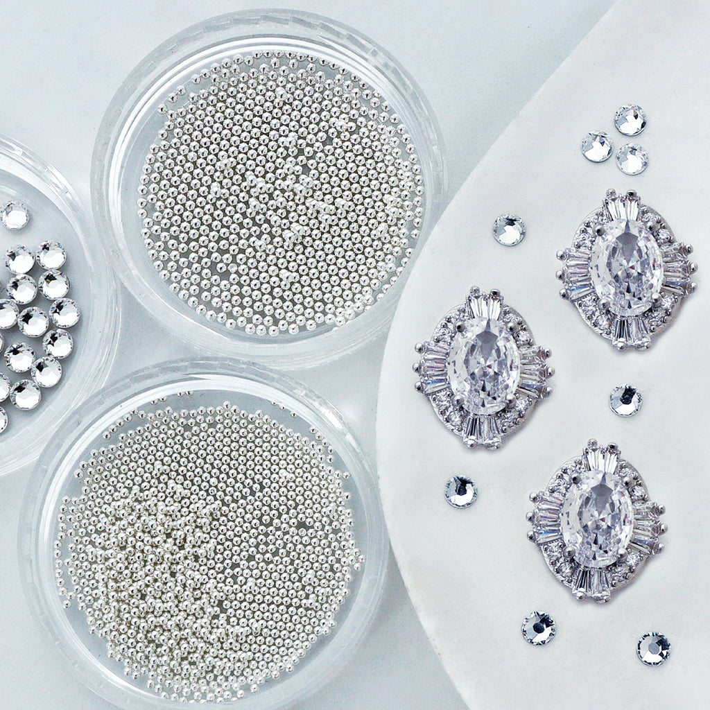 1 Set Silvery Sparkling Nail Rhinestones Kawaii 3D Nail Art Decoration, Party Nail Accessories DIY Christmas Manicure Decoration, Nail Art Supplies