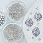 1 Set Silvery Sparkling Nail Rhinestones Kawaii 3D Nail Art Decoration, Party Nail Accessories DIY Christmas Manicure Decoration, Nail Art Supplies