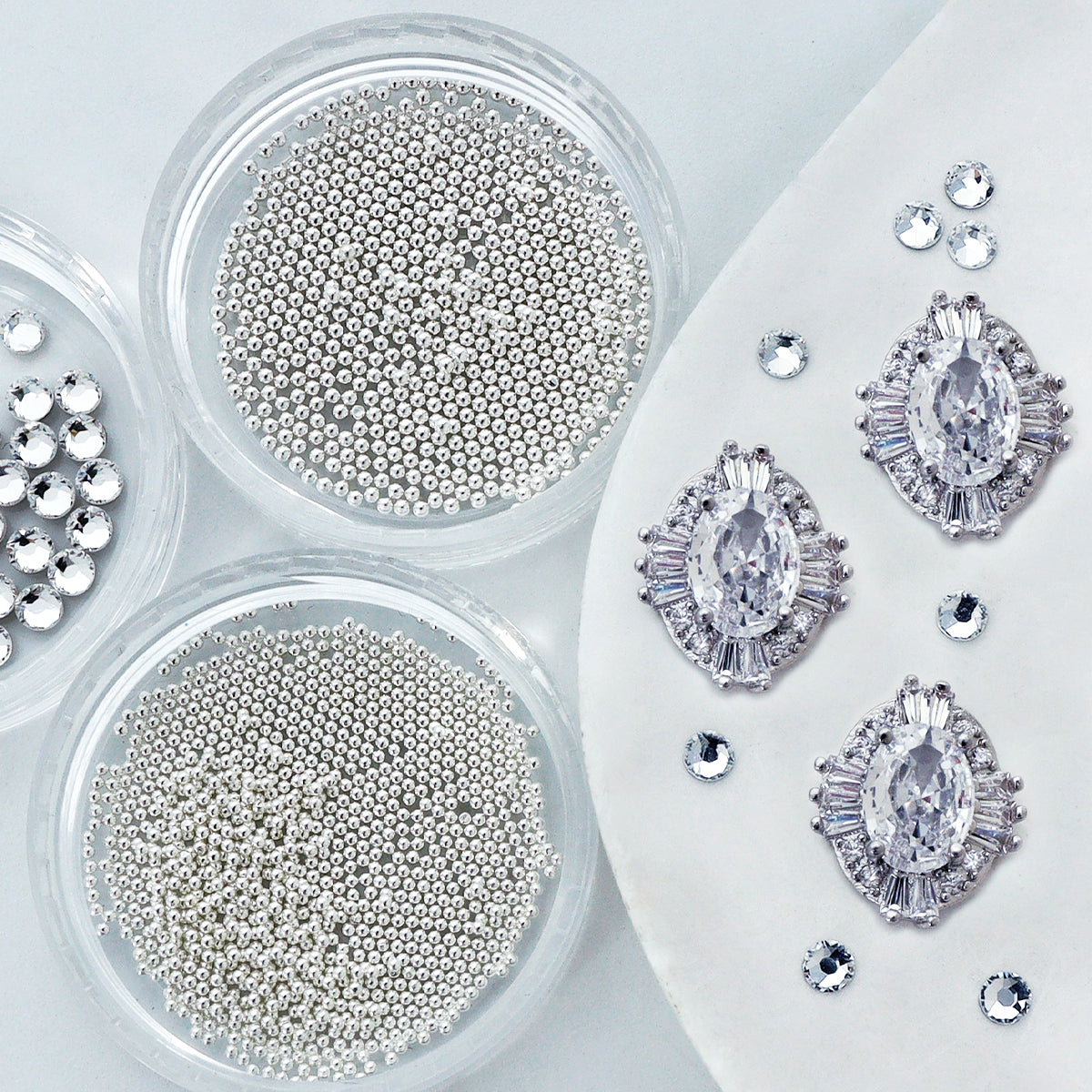 1 Set Silvery Sparkling Nail Rhinestones Kawaii 3D Nail Art Decoration, Party Nail Accessories DIY Christmas Manicure Decoration, Nail Art Supplies
