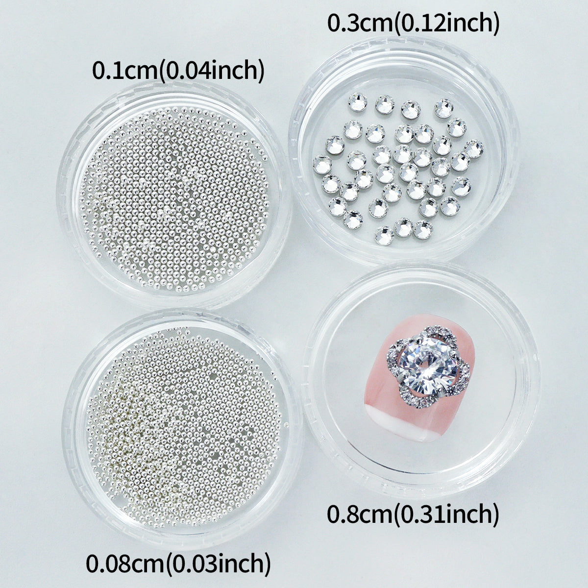 1 Set Luxury Bling Nails Rhinestones Kit, Mixed Silver Beads Flat Bottom Rhinestones Nail Art Decorations, Sparkling Square Nail Crystalsm，palace Style  3D Nail Accessories, Y2K DIY Manicure Supplies