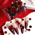 50pcs Kawaii Rose Nail Charms Valentine's Day Decorations, Camellia Nail Parts, Leaf Nail Supplies & Accessories for Fashion Manicure DIY Women's Nail Salon Design
