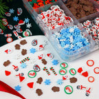1 Box Christmas Nail Art Decoration Set,  Mixed Gingerbread Man Snowflake Santa Sprinkles for DIY Manicure, Resin Craft, Winter Holiday Decoration
