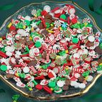 1 Box Christmas Nail Art Decoration Set,  Mixed Gingerbread Man Snowflake Santa Sprinkles for DIY Manicure, Resin Craft, Winter Holiday Decoration