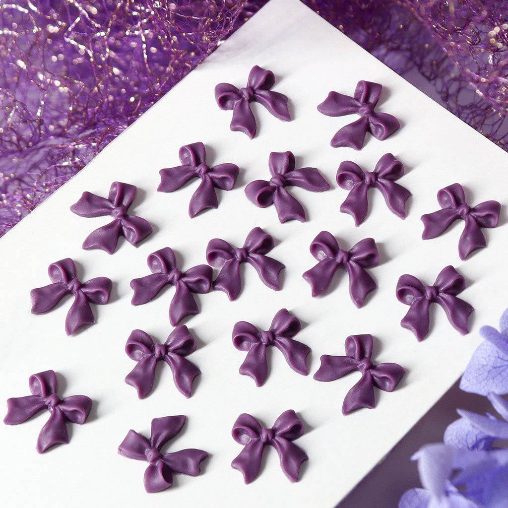 1 Box Purple Bow-Knot Nail Decoration - 3D Bow-Knot Nail Charms Set - 3D Ribbon Nail Design,  Nail Art Supplies