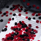 100PCS Cool Dark Red‑Black 3D Rose Resin Nail Charms, Gothic Retro Mixed Nail Decorations, DIY Press On Nail Accessories, Women Manicure Salon Nail Art Supplies