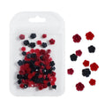 100PCS Cool Dark Red‑Black 3D Rose Resin Nail Charms, Gothic Retro Mixed Nail Decorations, DIY Press On Nail Accessories, Women Manicure Salon Nail Art Supplies