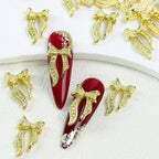20Pcs Gold Silver Bow Nail Art Charms Kawaii 3D Metal Ribbon Bowknot Nail Decoration DIY Nail art Supplies
