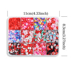 1Box Red Lips Love Heart Nail Art Flakes Mixed Style, 3D Nail Art DIY Design Decoration Women's Nail Art Salon Supplies