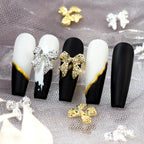20Pcs Gold Silver Bow Nail Art Charms Kawaii 3D Metal Ribbon Bowknot Nail Decoration Accessories DIY Valentine's Day Manicure Decoration, Nail art Supplies