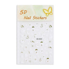 1pcs Snowy Christmas Embossed Nail Stickers, 5D Red Green Bow Tree Snowflake Nail Decals, Winter Xmas Nail Art Supplies for Press On Nails