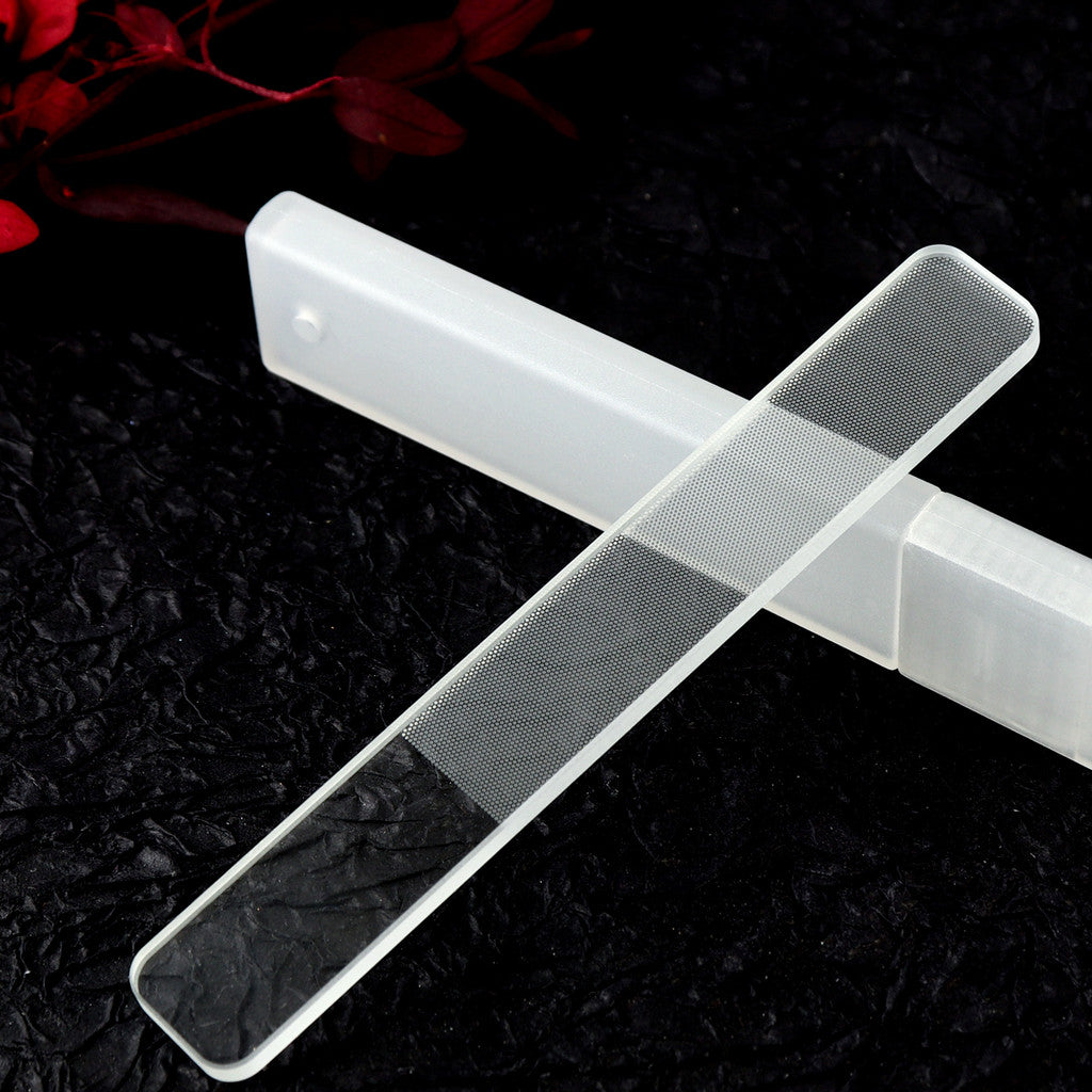 4pcs Professional Nano Glass Nail File,with Transparent Crystal Polish Blocks and Storage Box for DIY Manicure Tools, Nail Care Accessories, Nail Tools