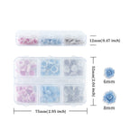 6 Grids Gradient Pastel Rose Nail Charms, Blue Pink Grey Mini Resin 3D Flower Nail Decorations,DIY Manicure Nail Salon Accessories