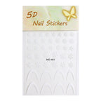 1pcs Snowy Christmas Embossed Nail Stickers, 5D Red Green Bow Tree Snowflake Nail Decals, Winter Xmas Nail Art Supplies for Press On Nails