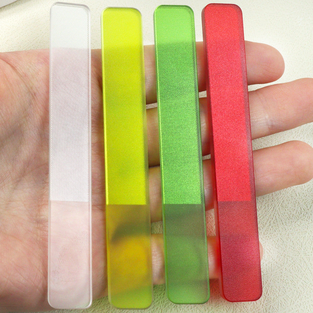 4pcs Professional Nano Glass Nail File,with Transparent Crystal Polish Blocks and Storage Box for DIY Manicure Tools, Nail Care Accessories, Nail Tools