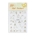 1pcs Snowy Christmas Embossed Nail Stickers, 5D Red Green Bow Tree Snowflake Nail Decals, Winter Xmas Nail Art Supplies for Press On Nails