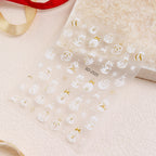 1pcs Snowy Christmas Embossed Nail Stickers, 5D Red Green Bow Tree Snowflake Nail Decals, Winter Xmas Nail Art Supplies for Press On Nails